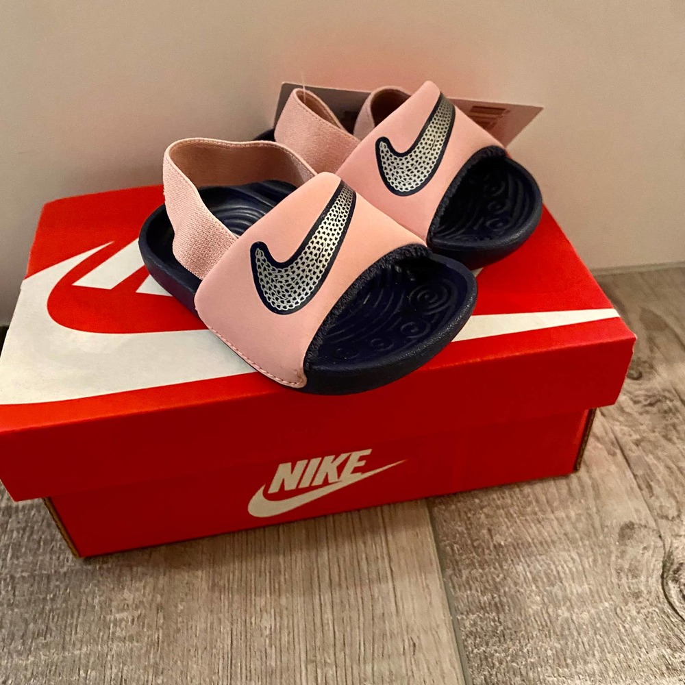 New Nike Kawa SE Slides Toddler Sandals Baby Pink Purple girls size 3c NWT